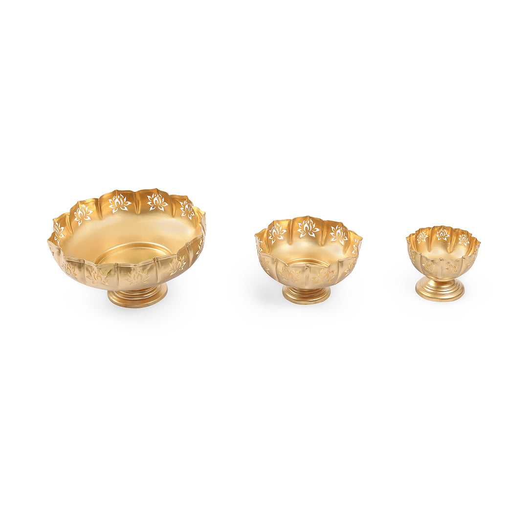 Lotus Urli Set of 3 (Small, Medium and Large) 5- The Home Co.