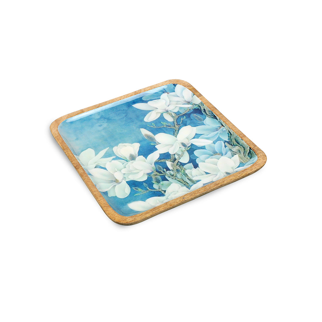 Square Tray - Blue White Flower (Small)