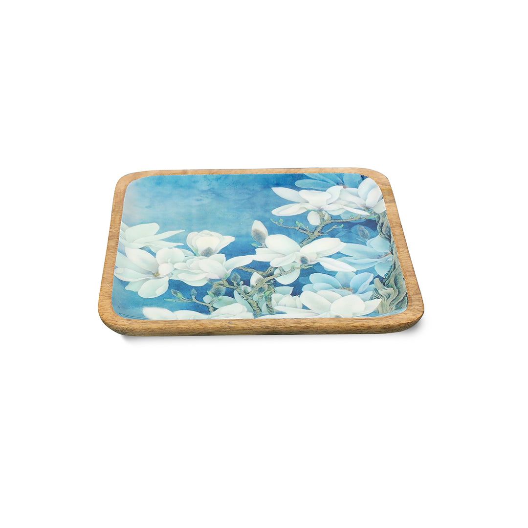 Square Tray - Blue White Flower (Small)