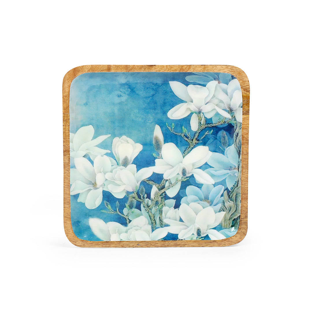 Square Tray - Blue White Flower (Small)