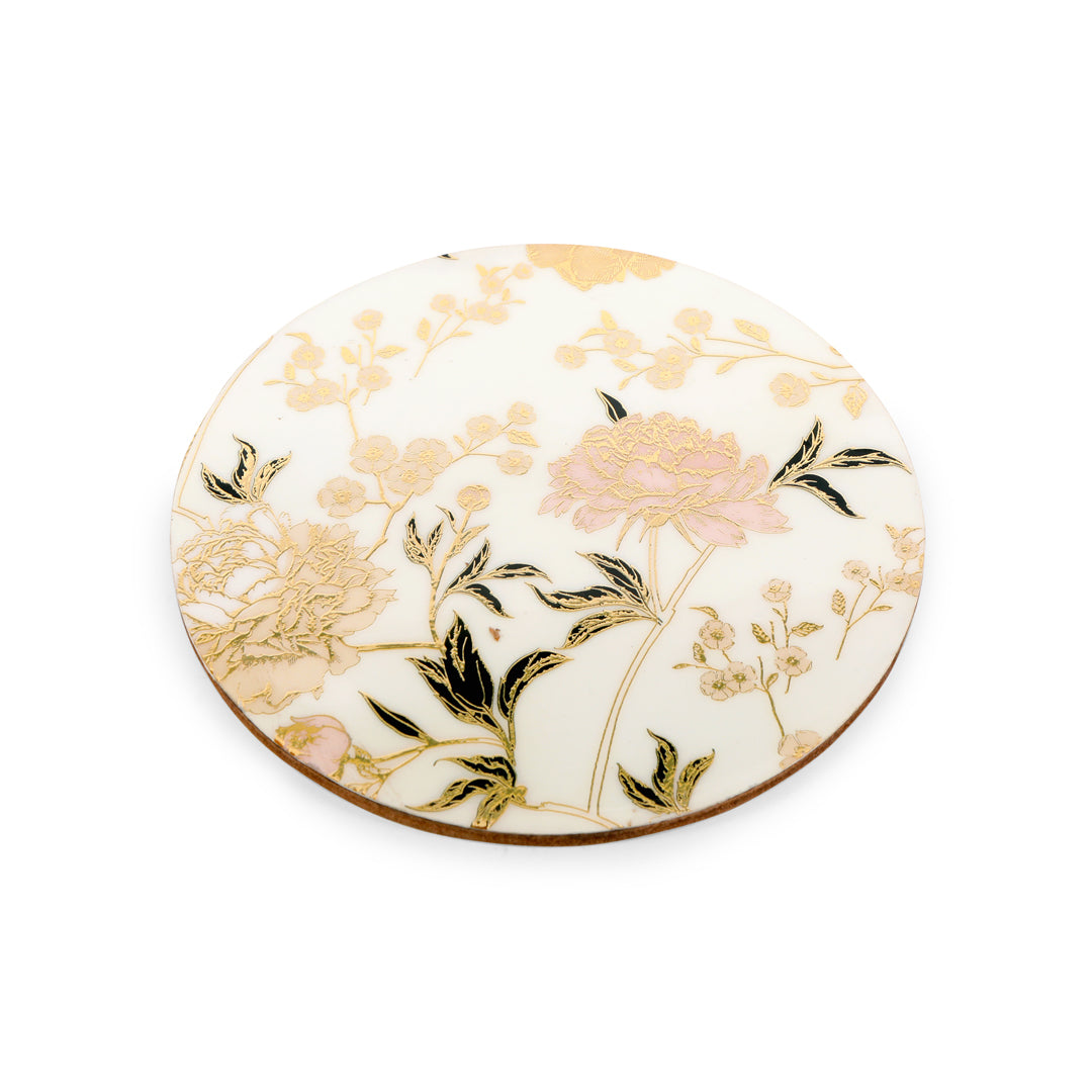 Trivet - White Flower - Round