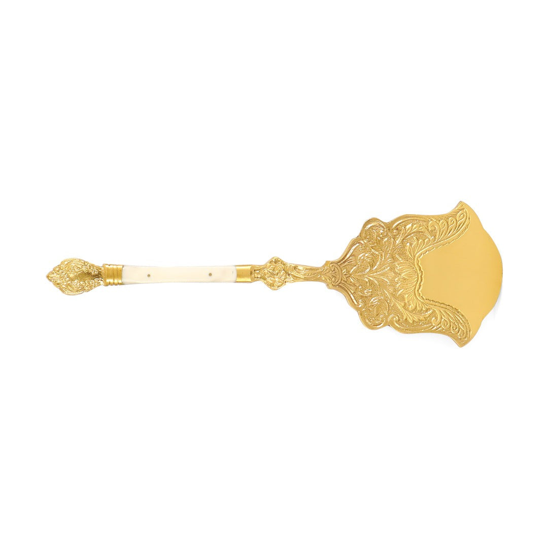 Cake Pastry and Pie Server Set - Cake Cutlery Set of 2 - Ivory and Gold - THE HOME CO. 4