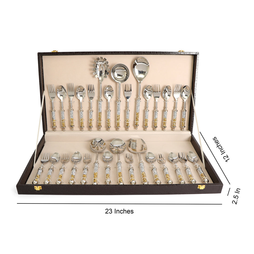 Cutlery and Serving Set - Dinner Set of 30 pieces - Crystal - THE HOME CO. 2Cutlery and Serving Set - Dinner Set of 30 pieces - Crystal - THE HOME CO. 8