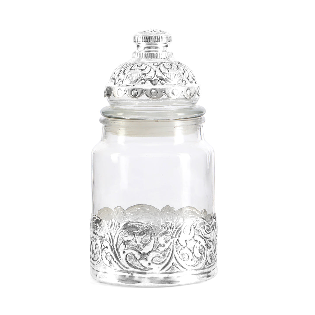 German Silver Glass Jar - Large 5- The Home Co.