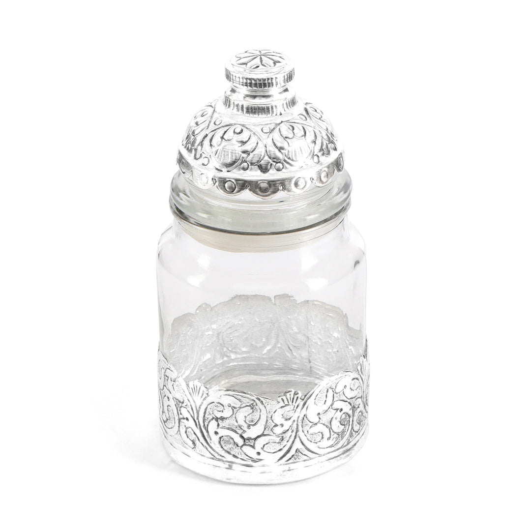 German Silver Glass Jar - Large 13- The Home Co.