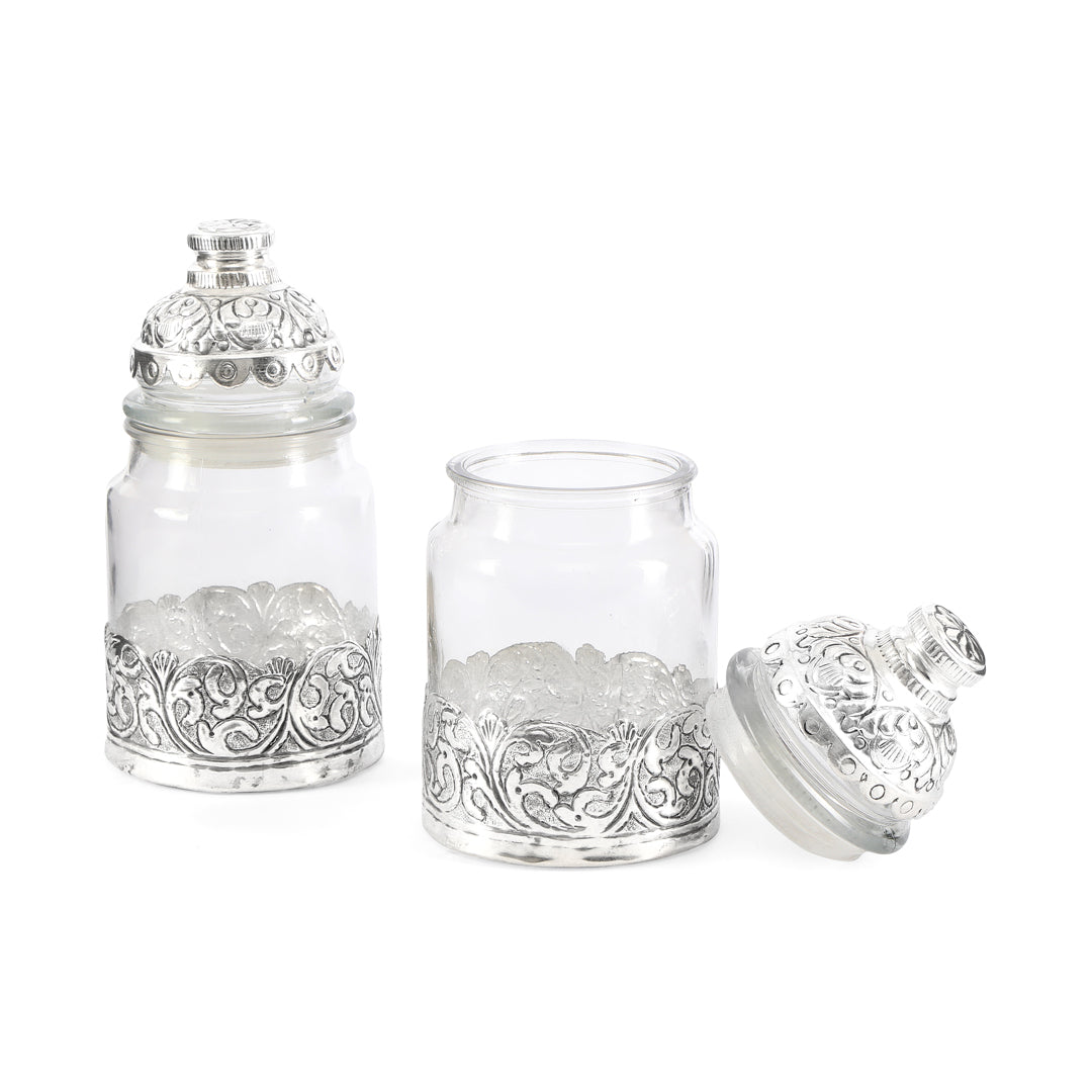 German Silver Glass Jar - Large 4- The Home Co.