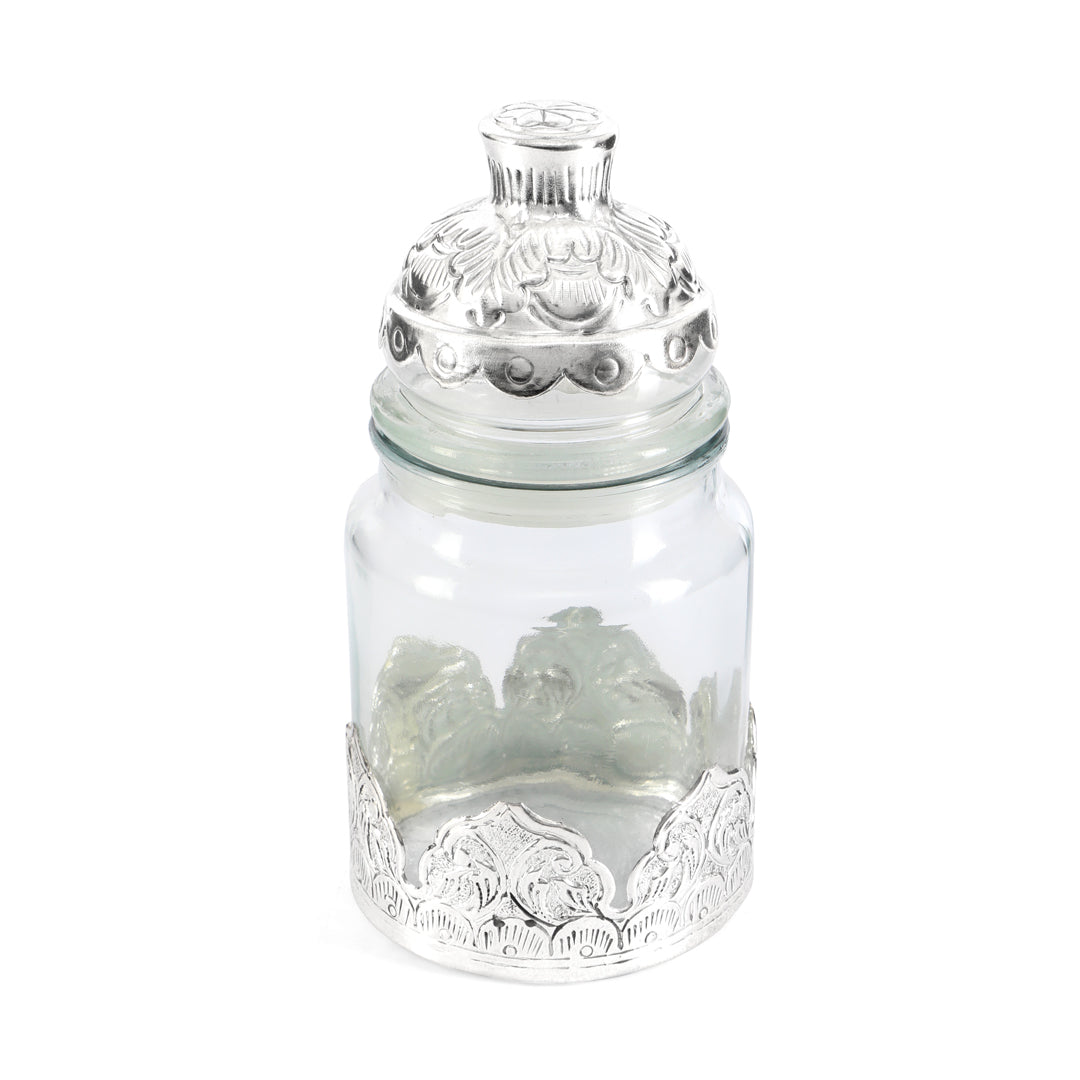 German Silver Glass Jar - Large 6- The Home Co.