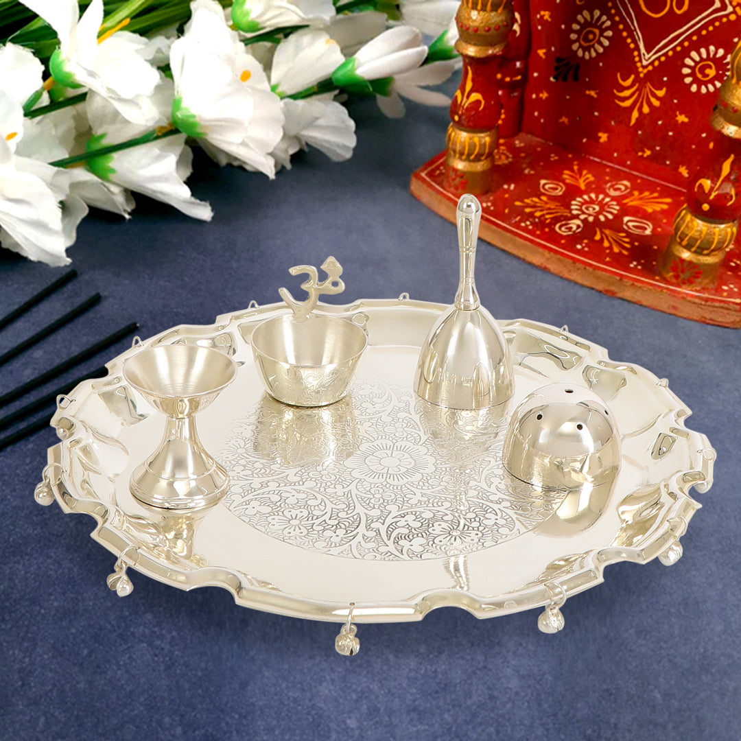 Puja Thali Set - Ghungroo - German Silver