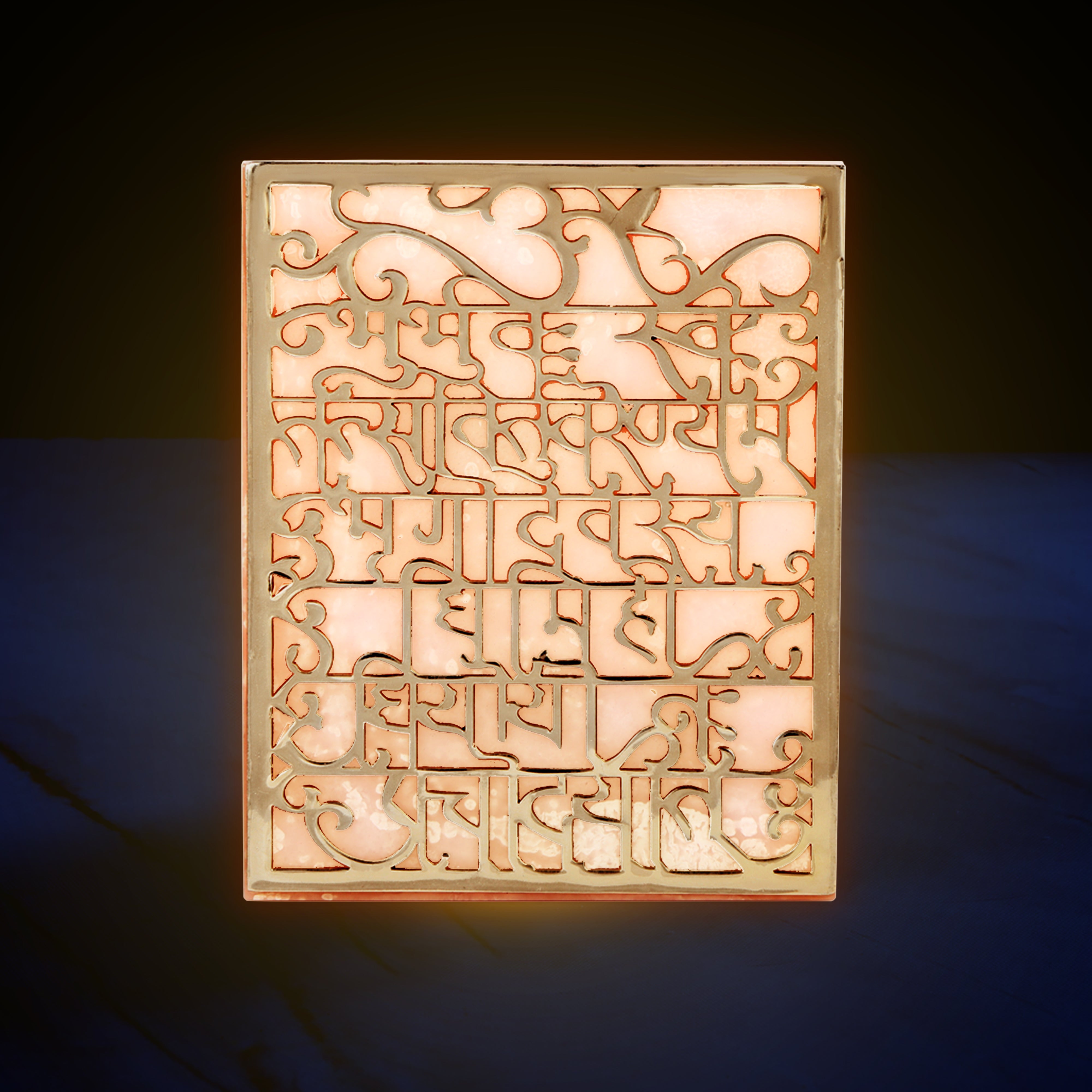 Gayatri Mantra T-Light with Resin Base