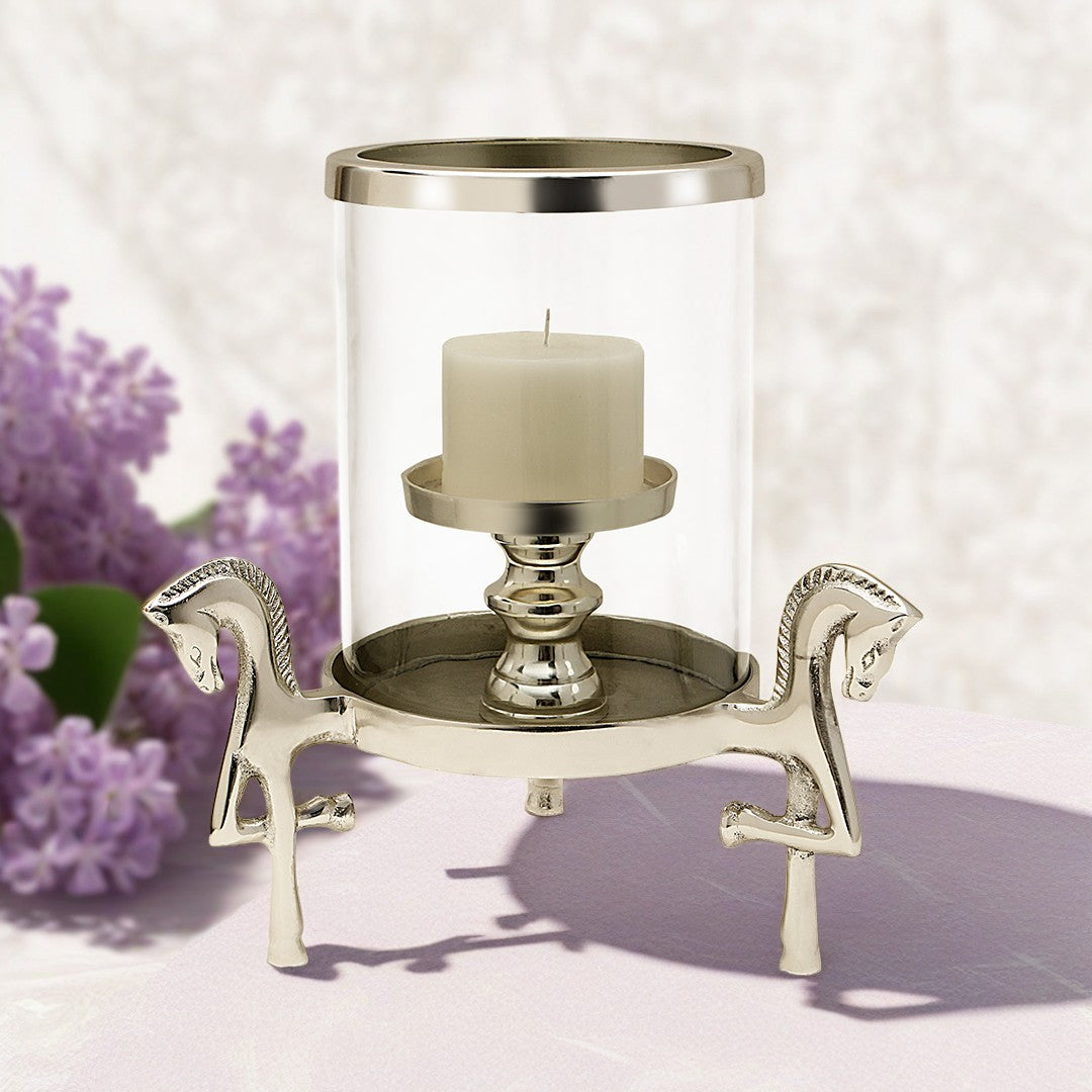Silver Horse Candle Stand