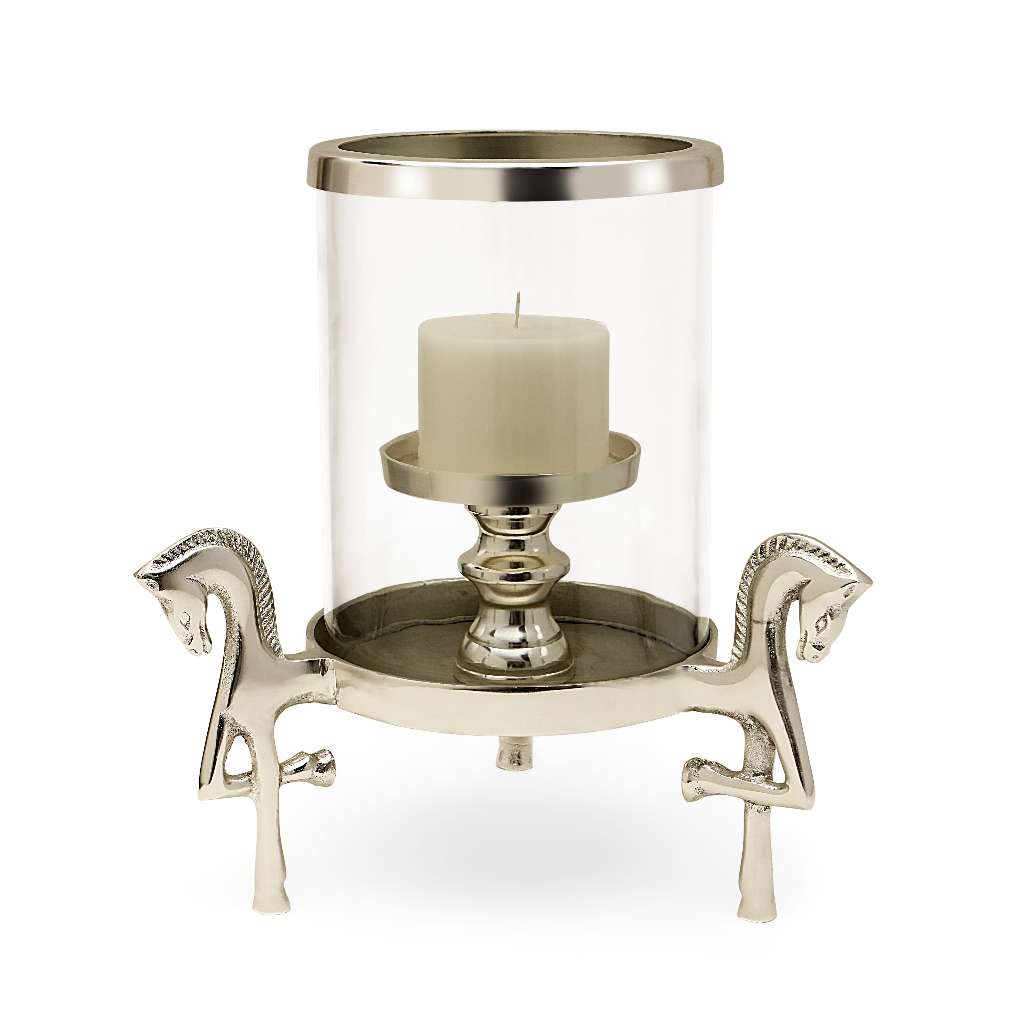 Silver Horse Candle Stand