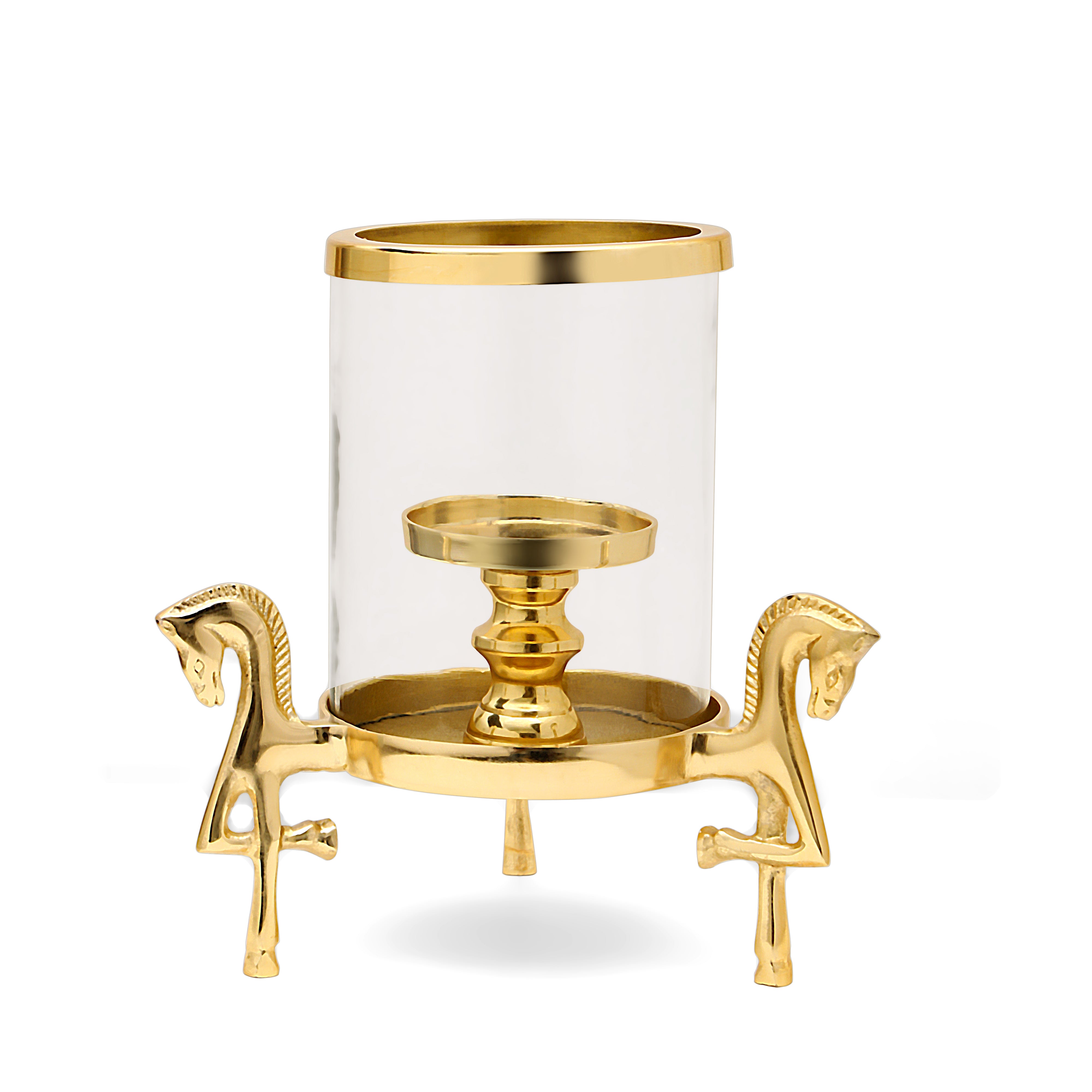 Gold Horse Candle Stand