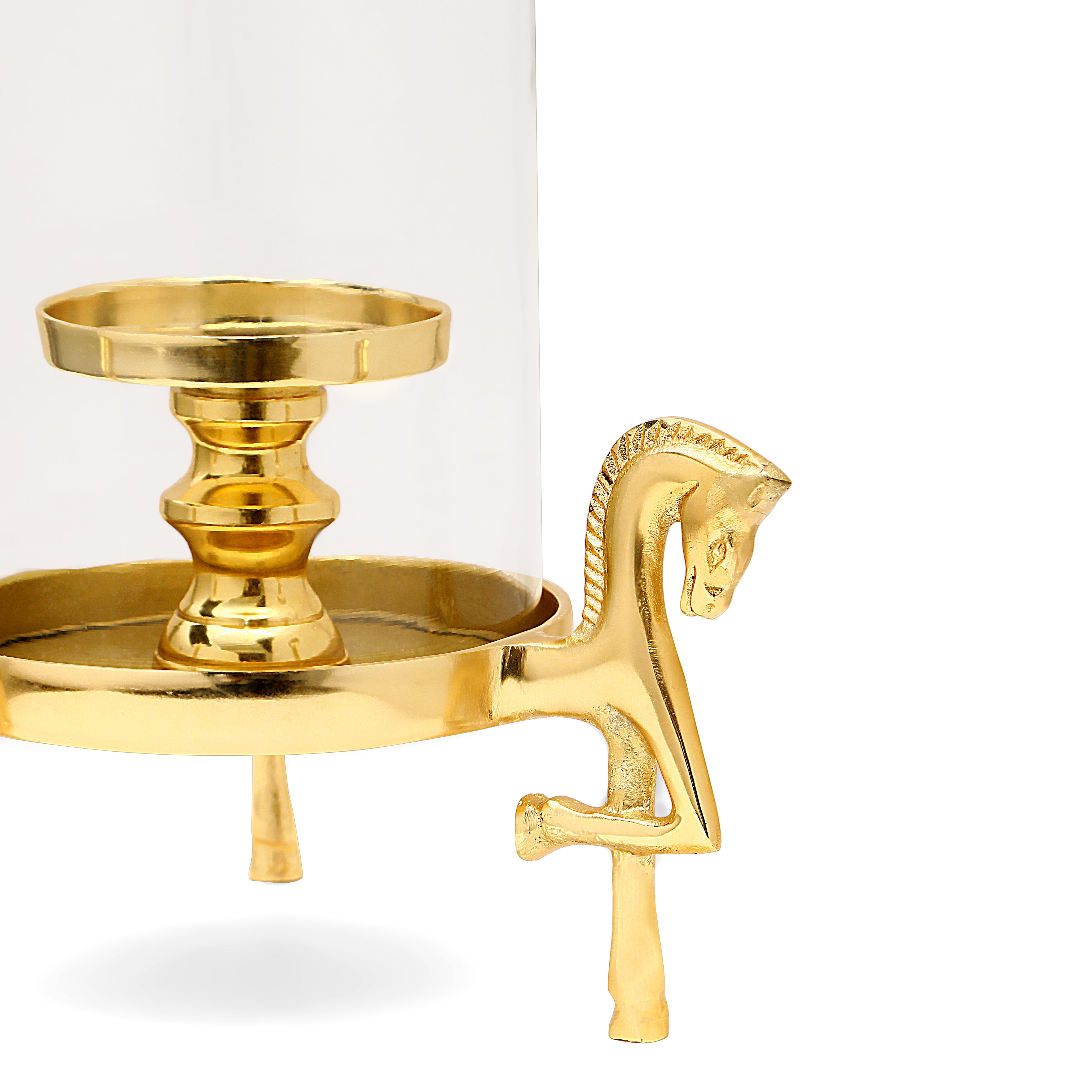 Gold Horse Candle Stand 3- The Home Co.