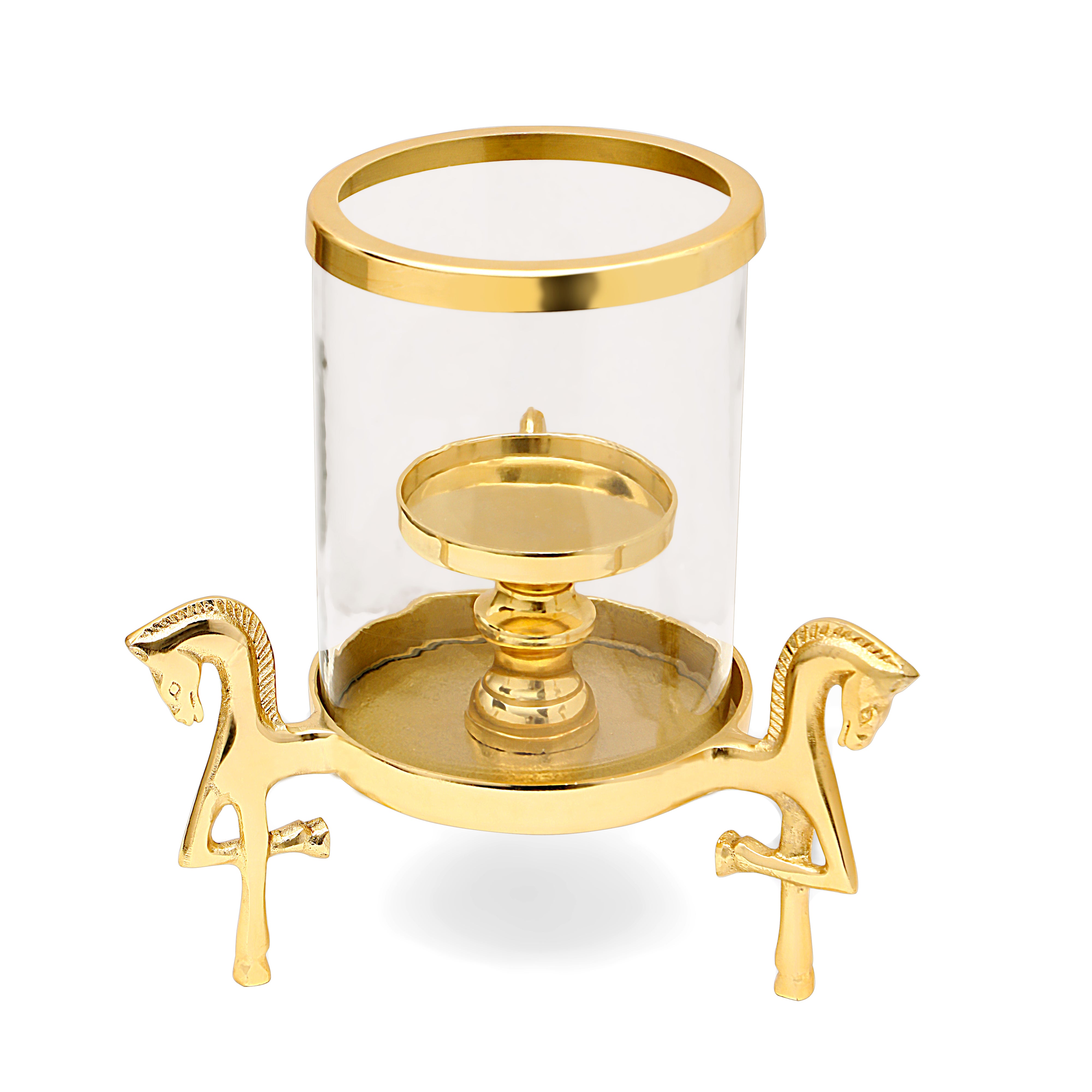 Gold Horse Candle Stand 1- The Home Co.