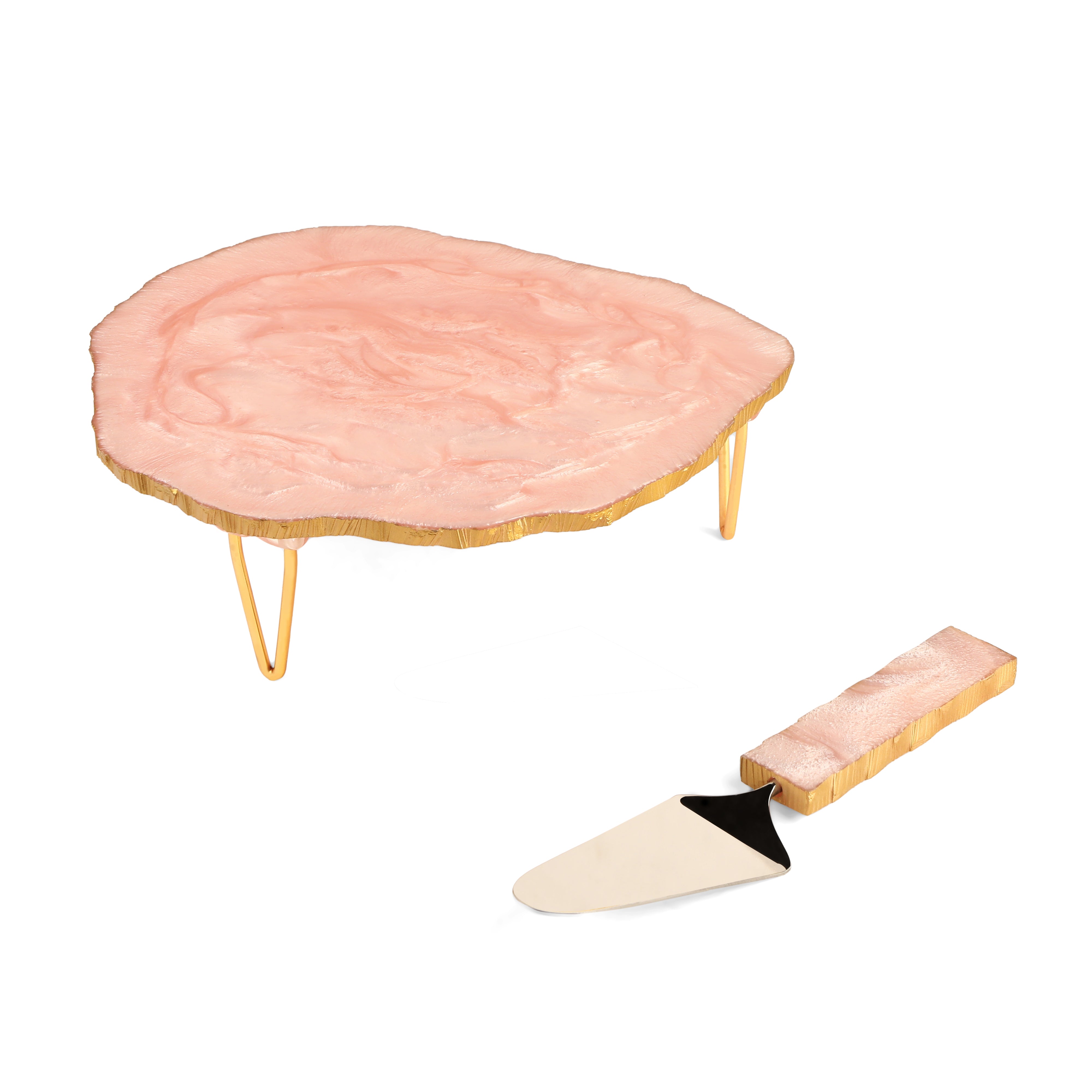 Cake Stand - Pink Resin