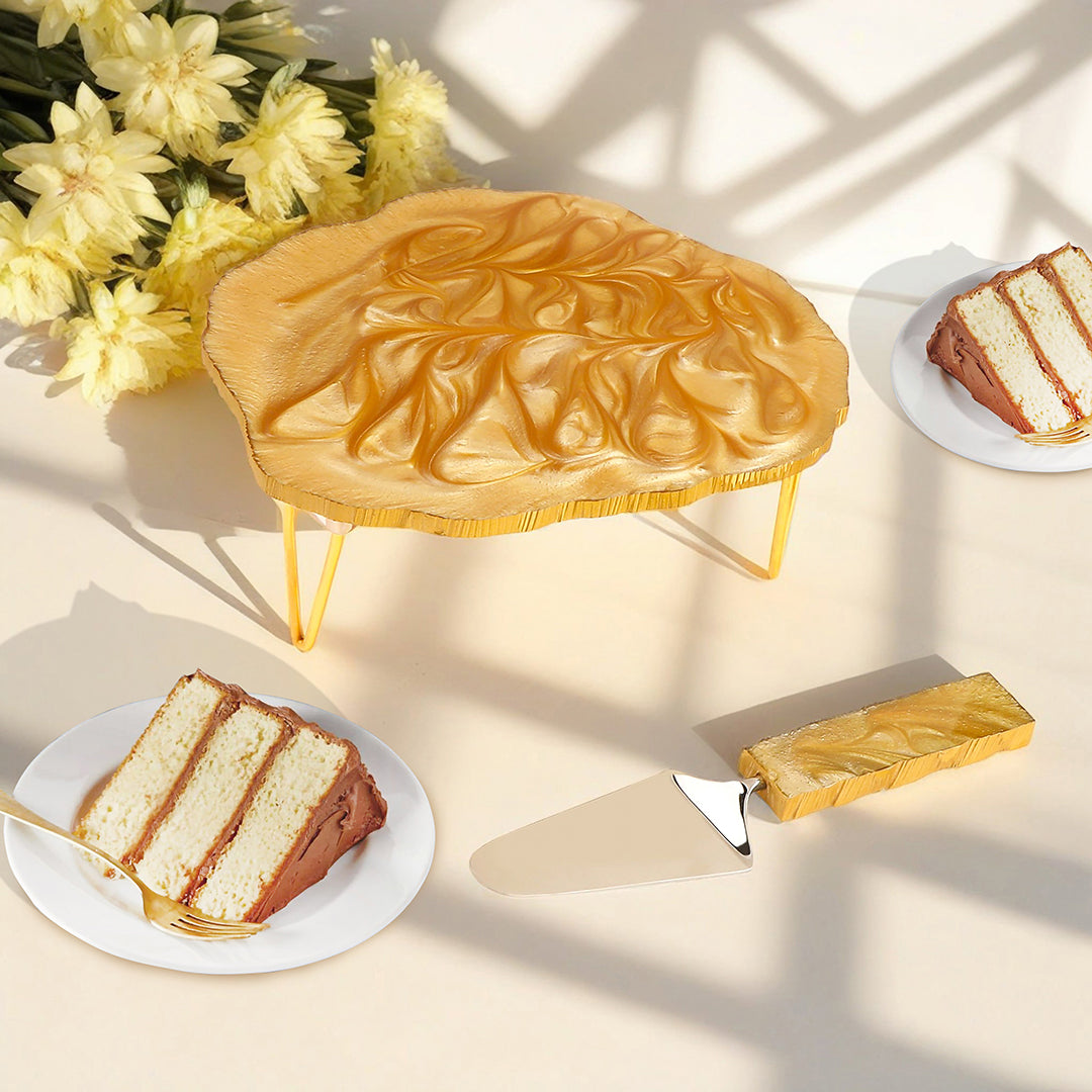 Cake Stand - Gold Resin