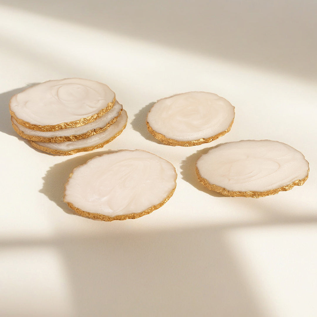 Ivory Resin Table Coasters (Set of 6)