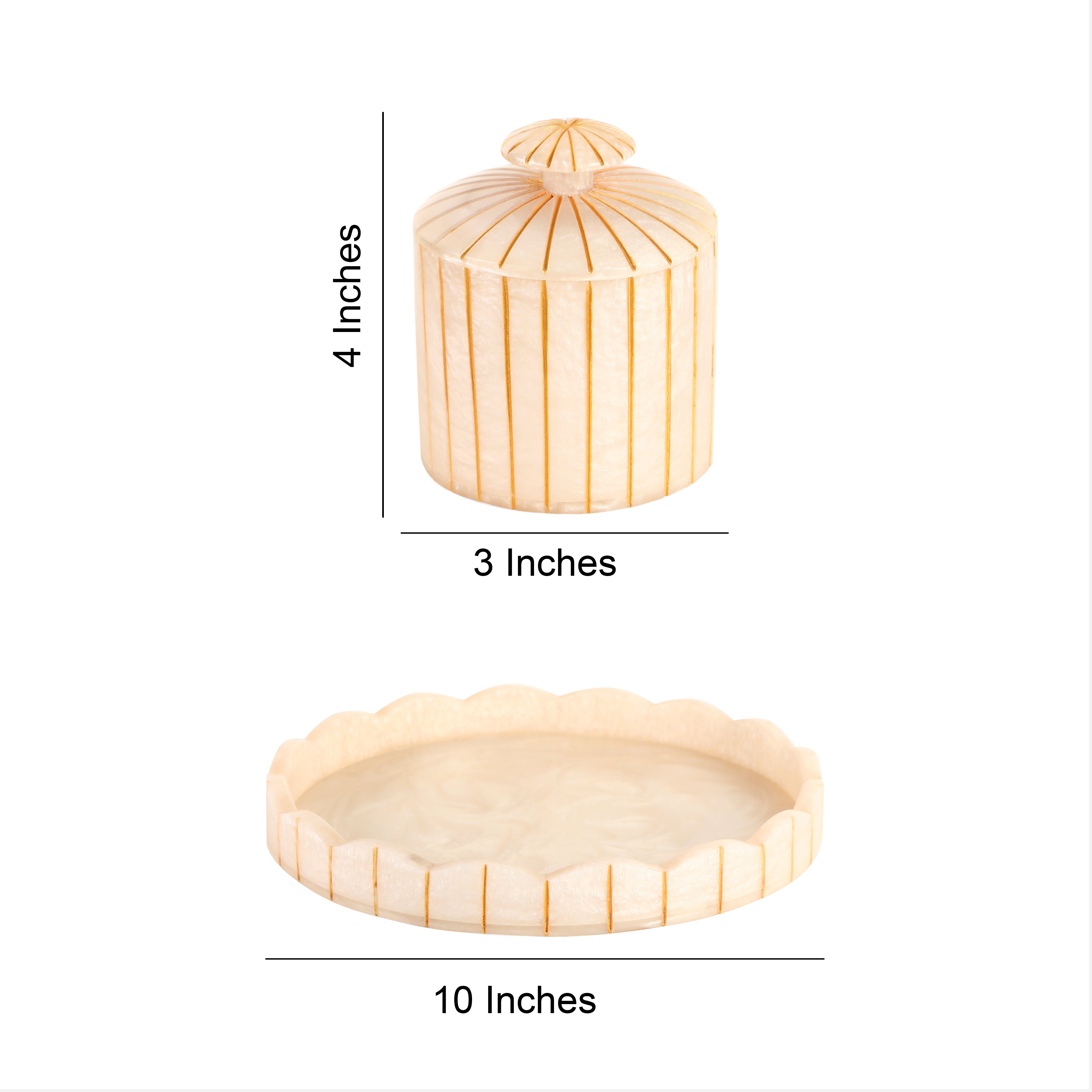 Small Resin 4 Jars With Tray