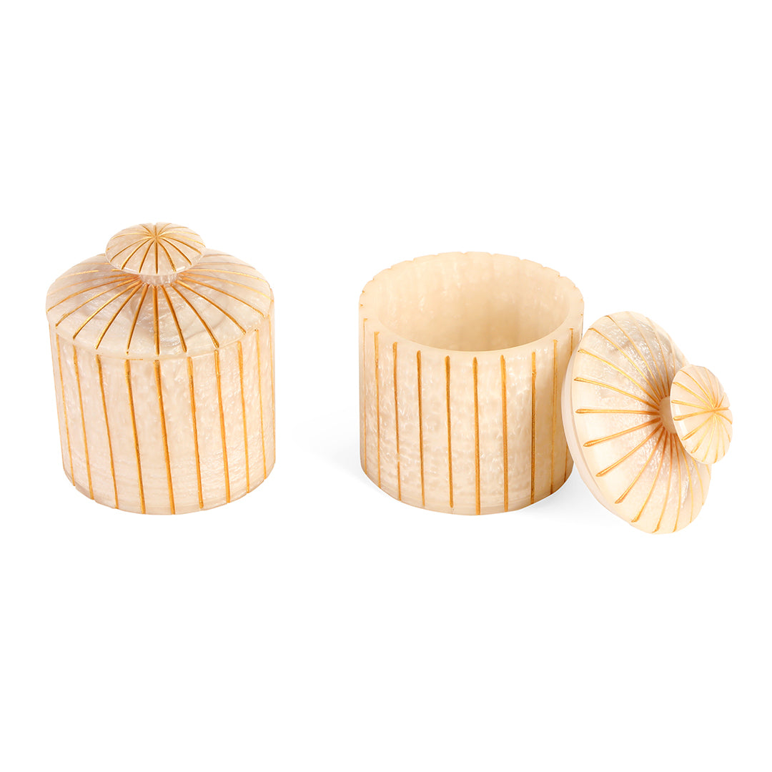 Small Resin 4 Jars With Tray
