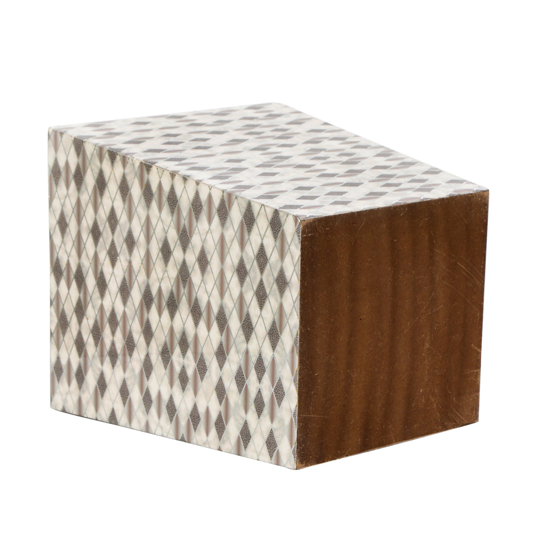 Dustbin - Barfi Pattern Enamel - Wooden Dustbin