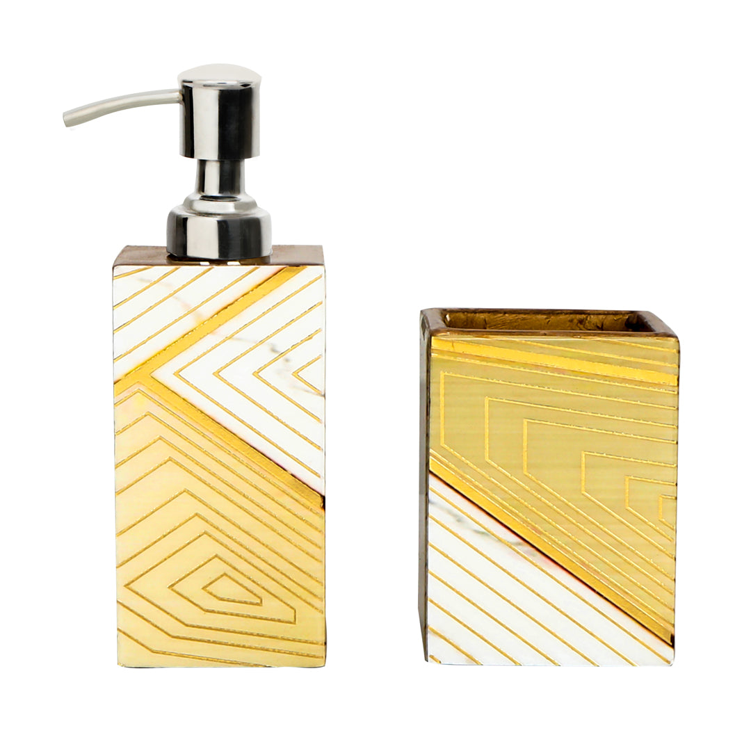 Bathroom Set - Gold Triangle - Set Of Two