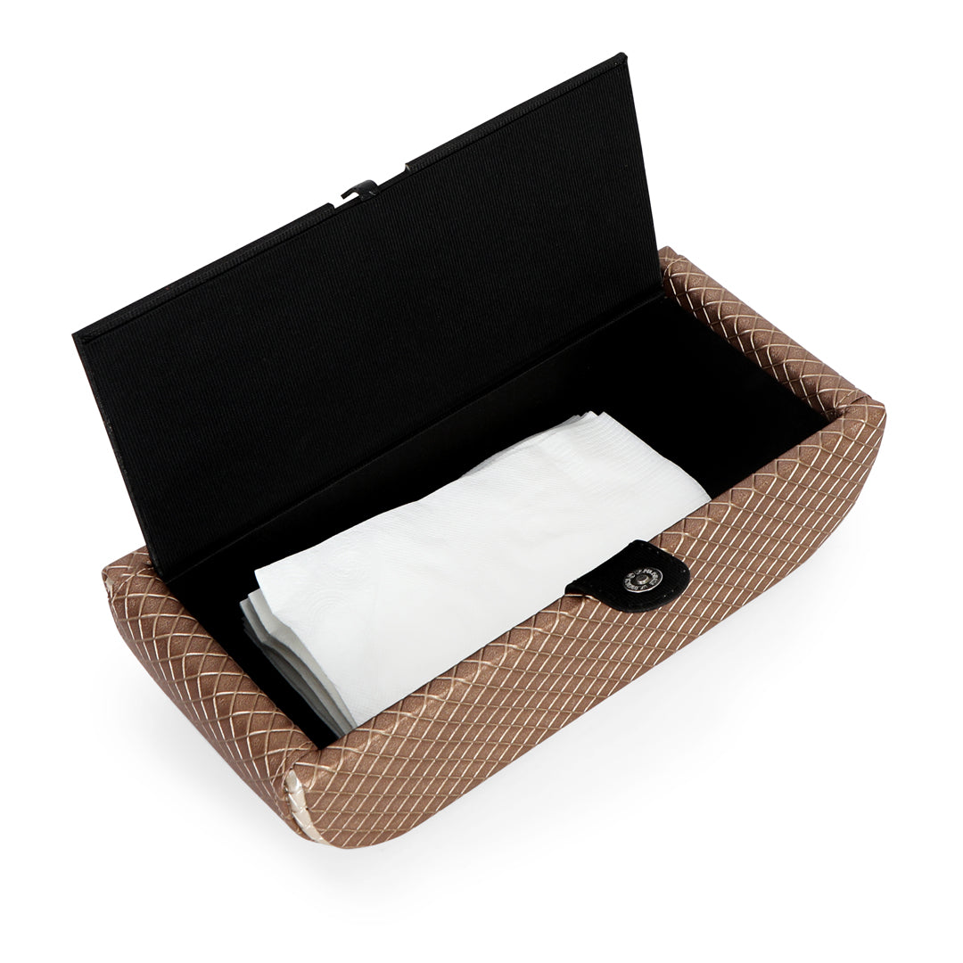 Curve Tissue Box - Bronze Leatherette