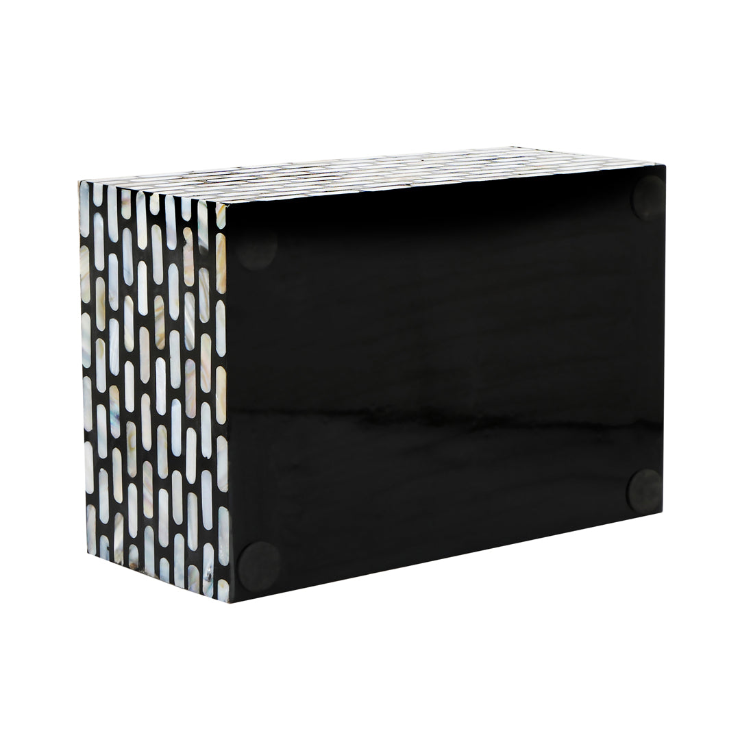 Caddy - 4 Partition - Black & White Mother Of Pearl