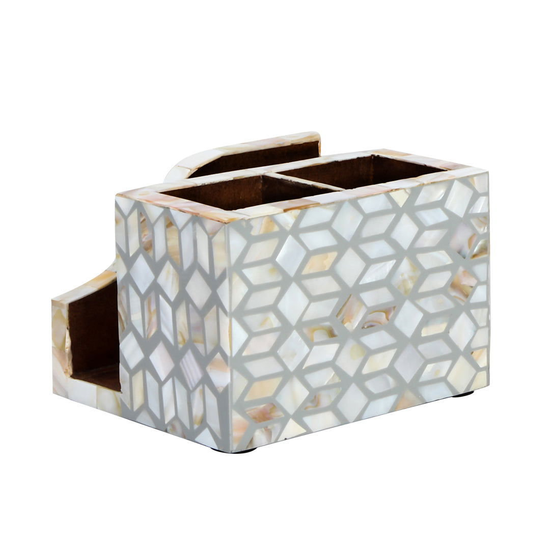 Small Cutlery Tissue Holder -  Grey & White Mother Of Pearl