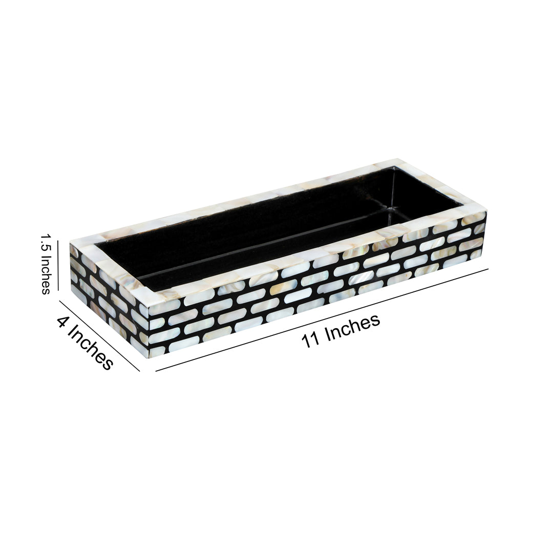 Single Tray - Black Mother Of Pearl - Pen Tray