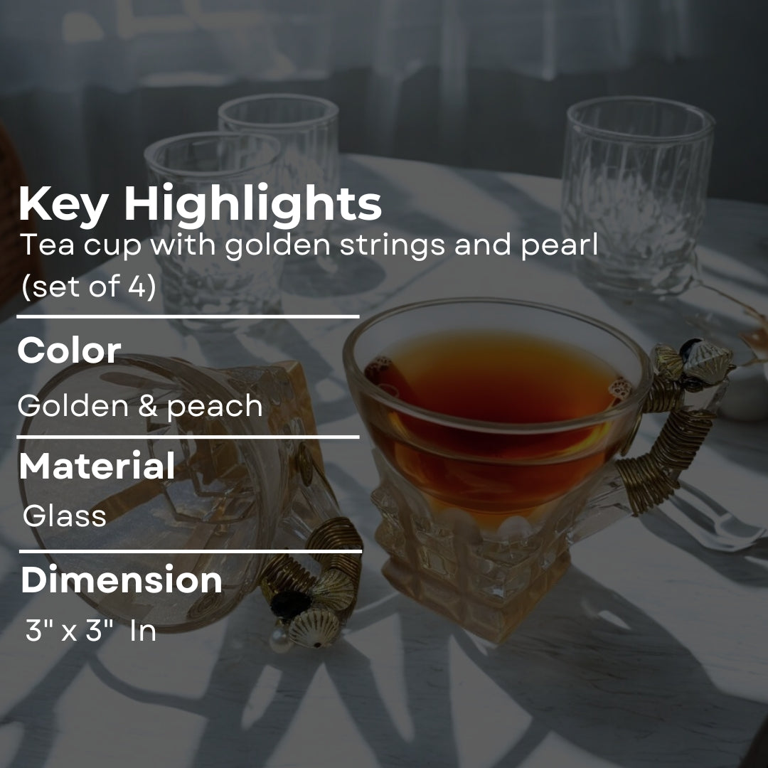 Small Square Tea Filigree Cup Set of 3