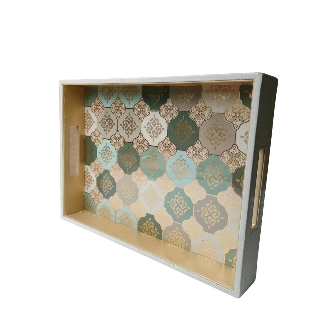 Brown Mosaic Leatherette Tray