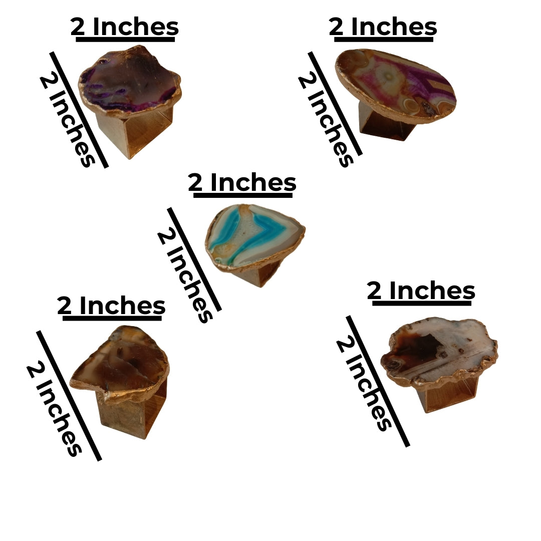 Napkin rings agate set of 5
