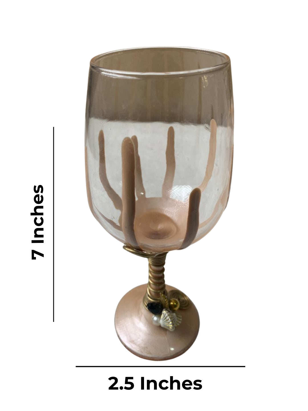 Peach Resin Wine Filigree Glass Set of 6