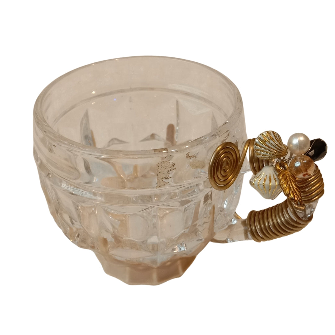 Checkered Round Filigree Cup Set of 6