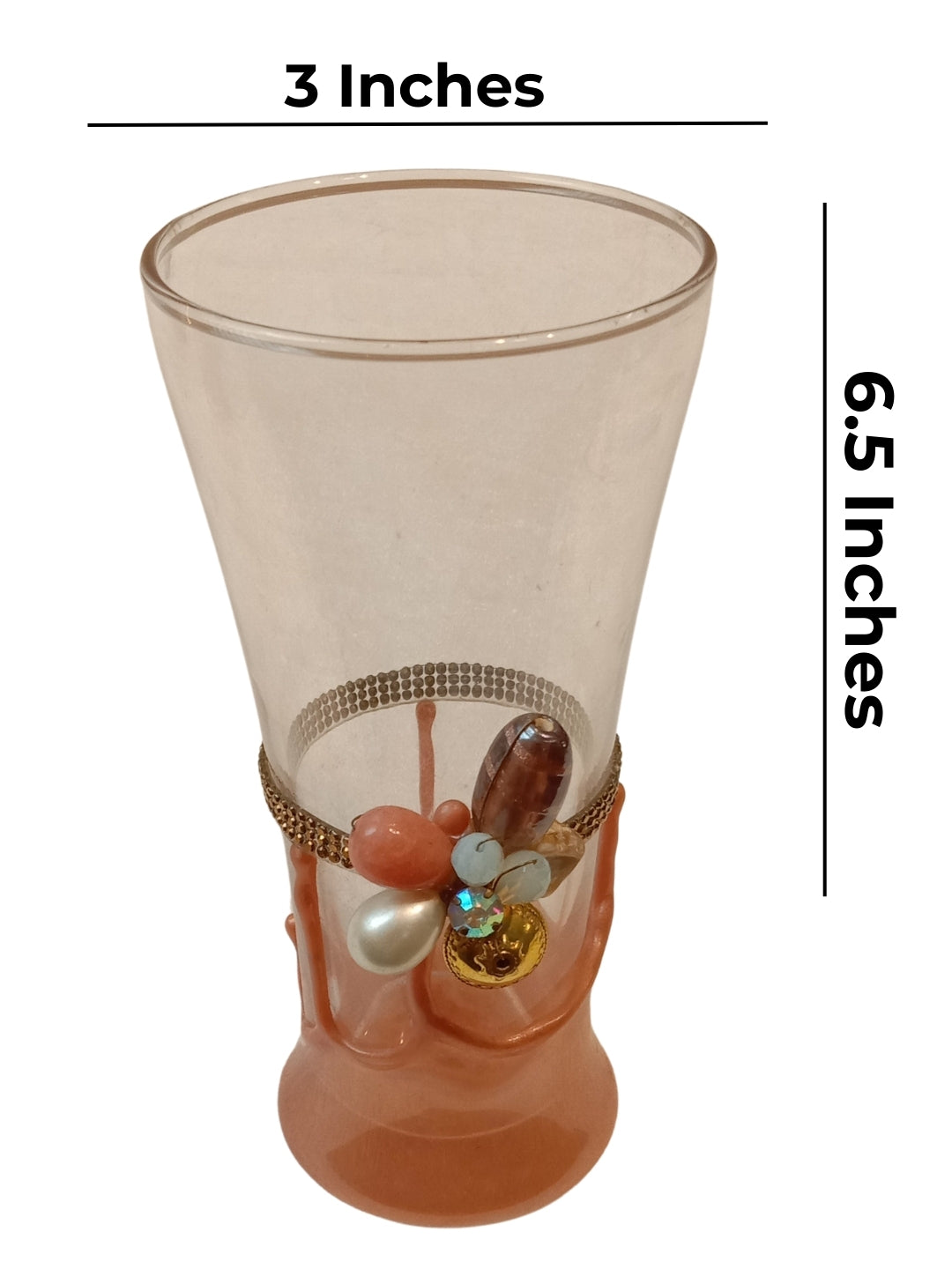 Peach Resin Mocktail Filigree Tall Glass Set of 4