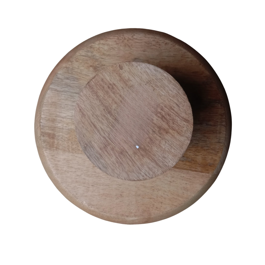 Peach Enamel Wooden Cake Stand with Tulip Foil Print