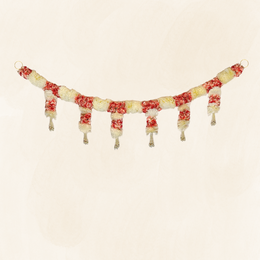 White & Red Blossom Bliss Garland Toran