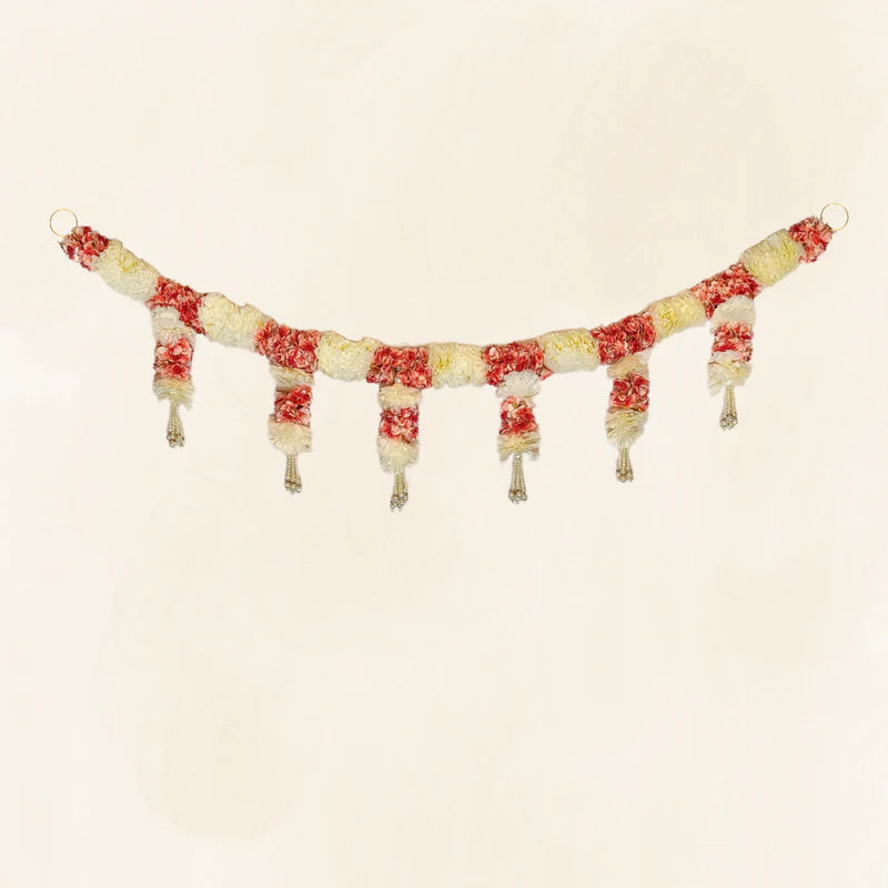 White & Peach Blossom Bliss Garland Toran