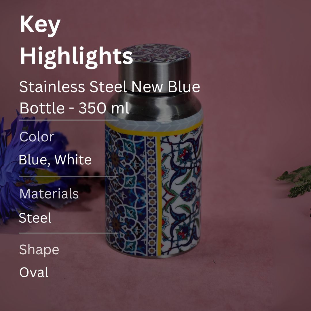 Stainless Steel New Blue Bottle - 350ml