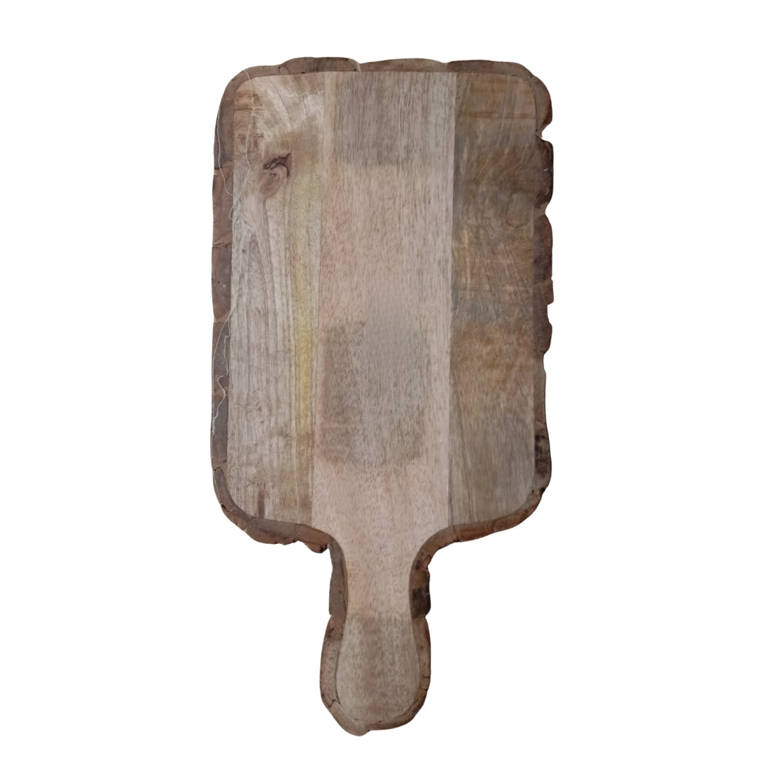 Green Enamel Wooden Paddle Platter with Tulip Foil Print
