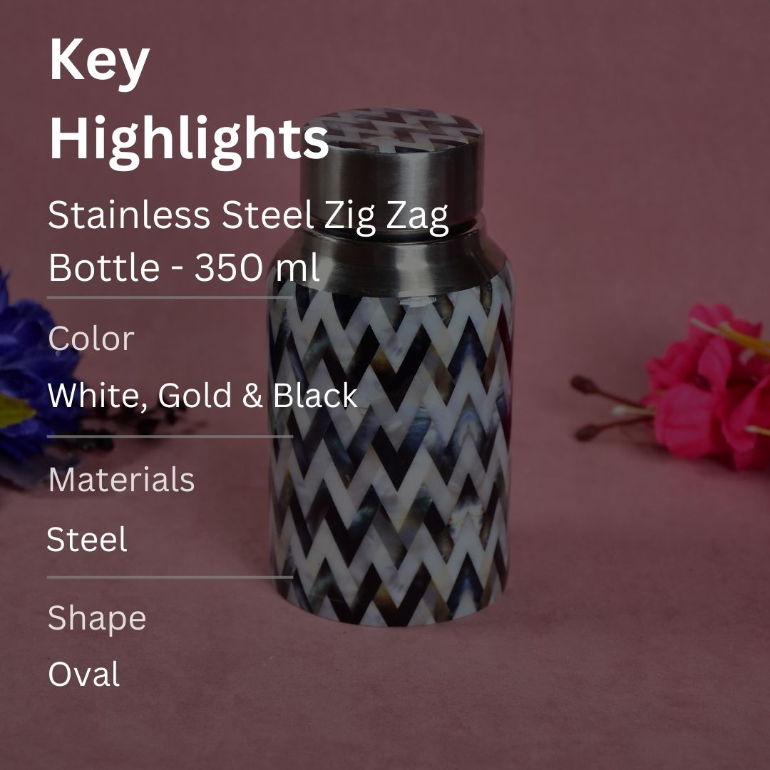 Stainless Steel Zig Zag Bottle - 350ml