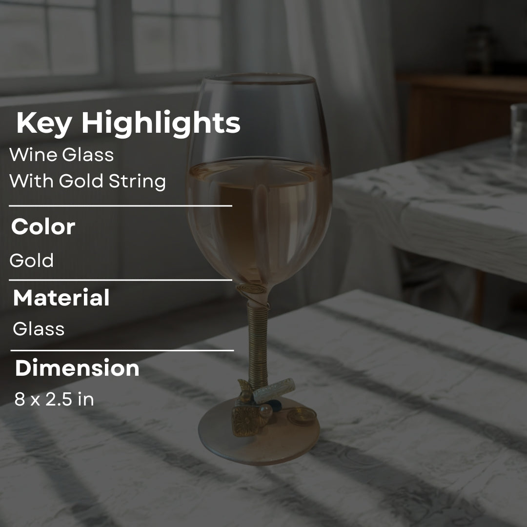 Ivory Resin Wine Filigree Glass Set of 6