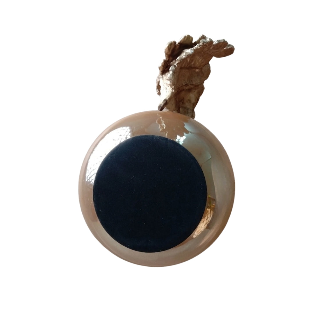 Handcrafted Glass Peacock Bowl with Premium Velvet Gift Box (Silver/Gold Trim)