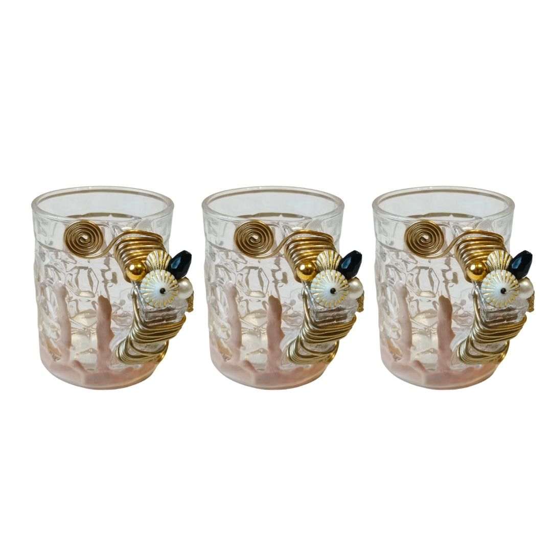 Checkered Tall Filigree Cup Set of 5