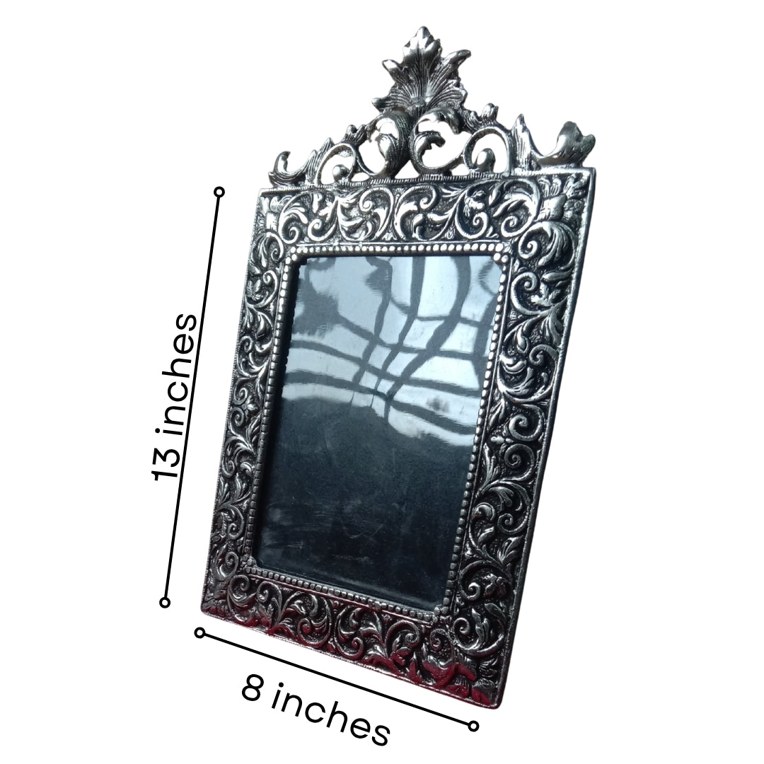 Silver Plated Ornate Photo Frame in Red Velvet Box for Festive Gifting