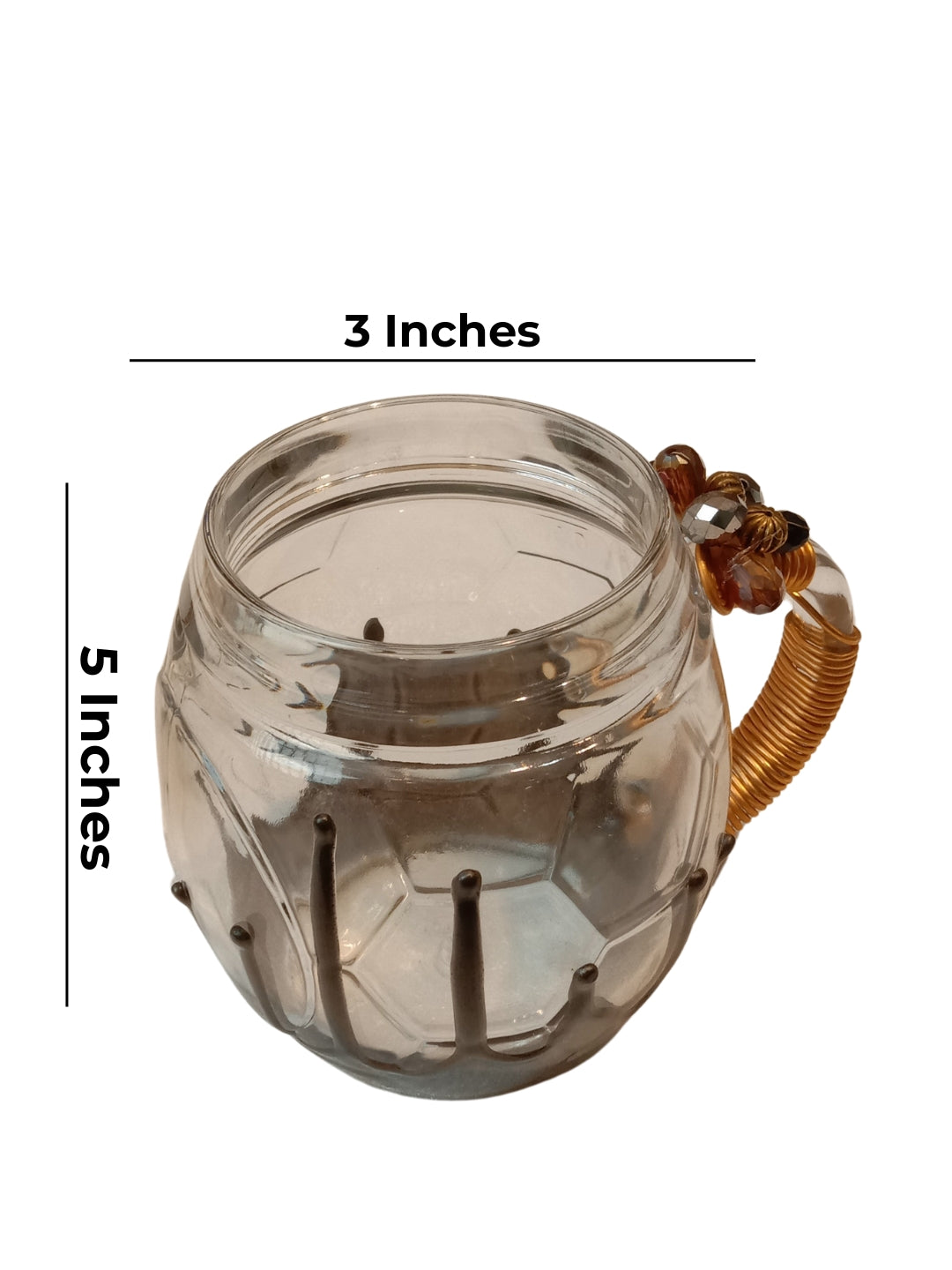 Grey Resin Football Filigree Cup Set of 4