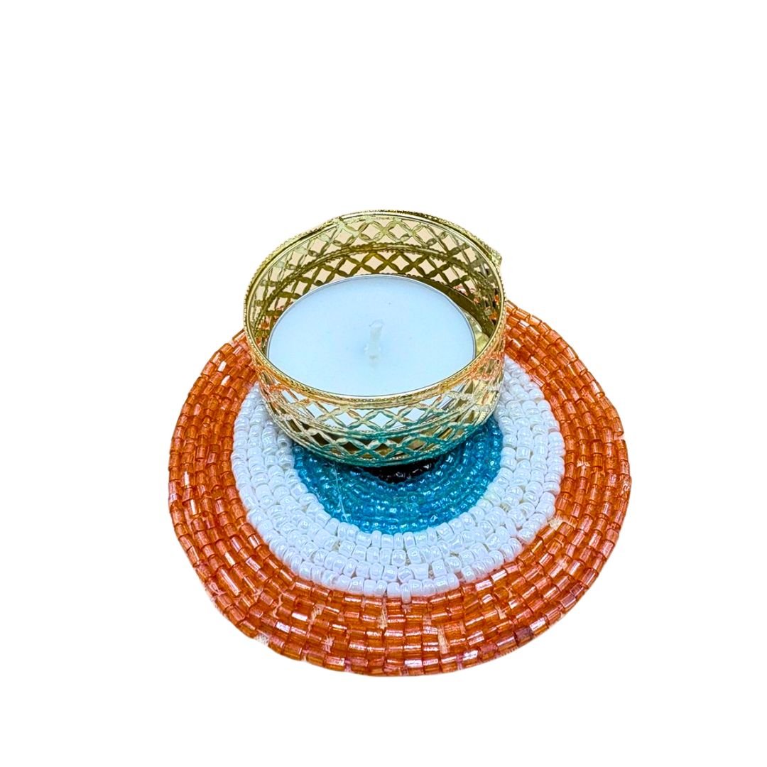 Evil Eye Tea Light Set Of 2 Orange