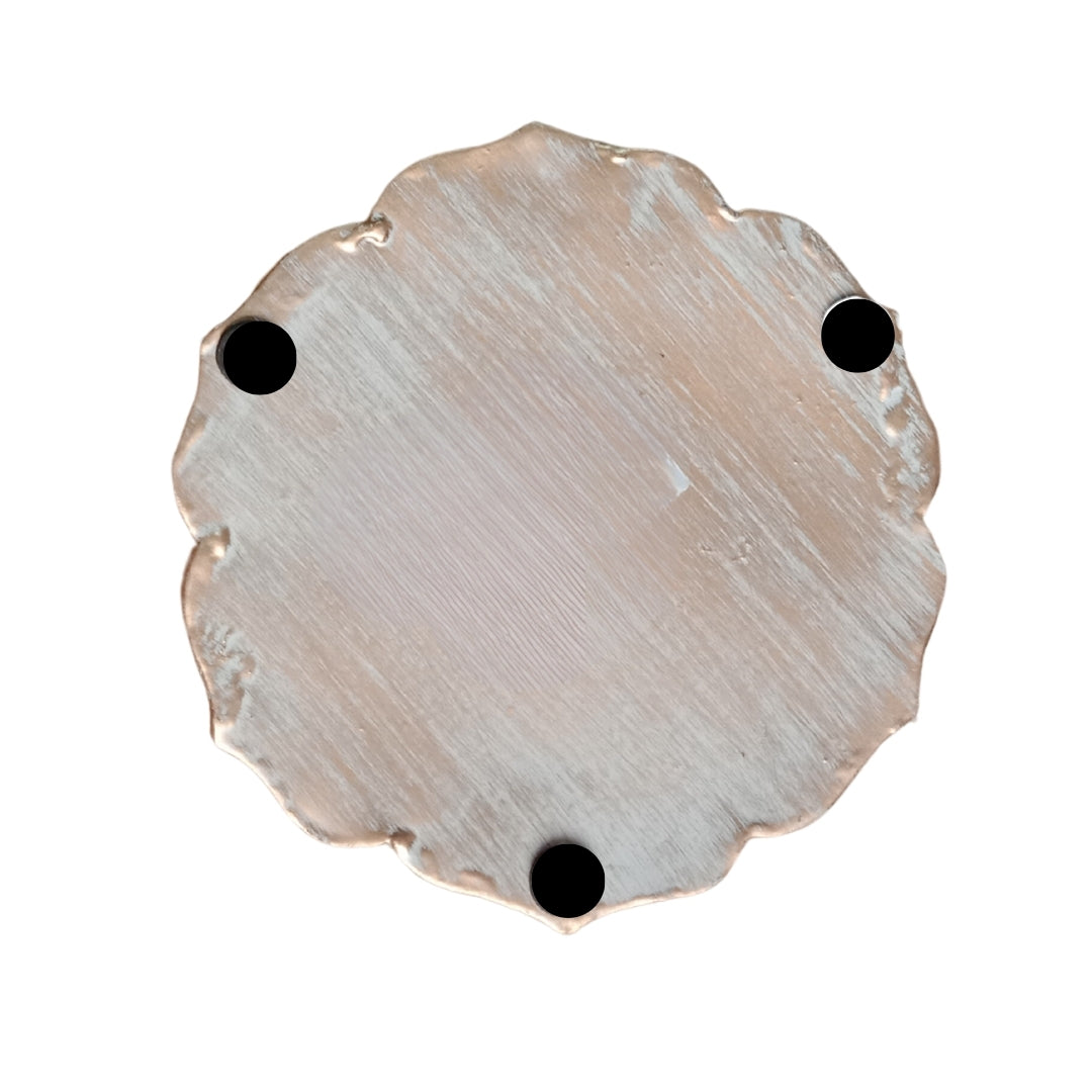 Scalloped Copper & Silver Finish URLI WITH  WAX - 6"