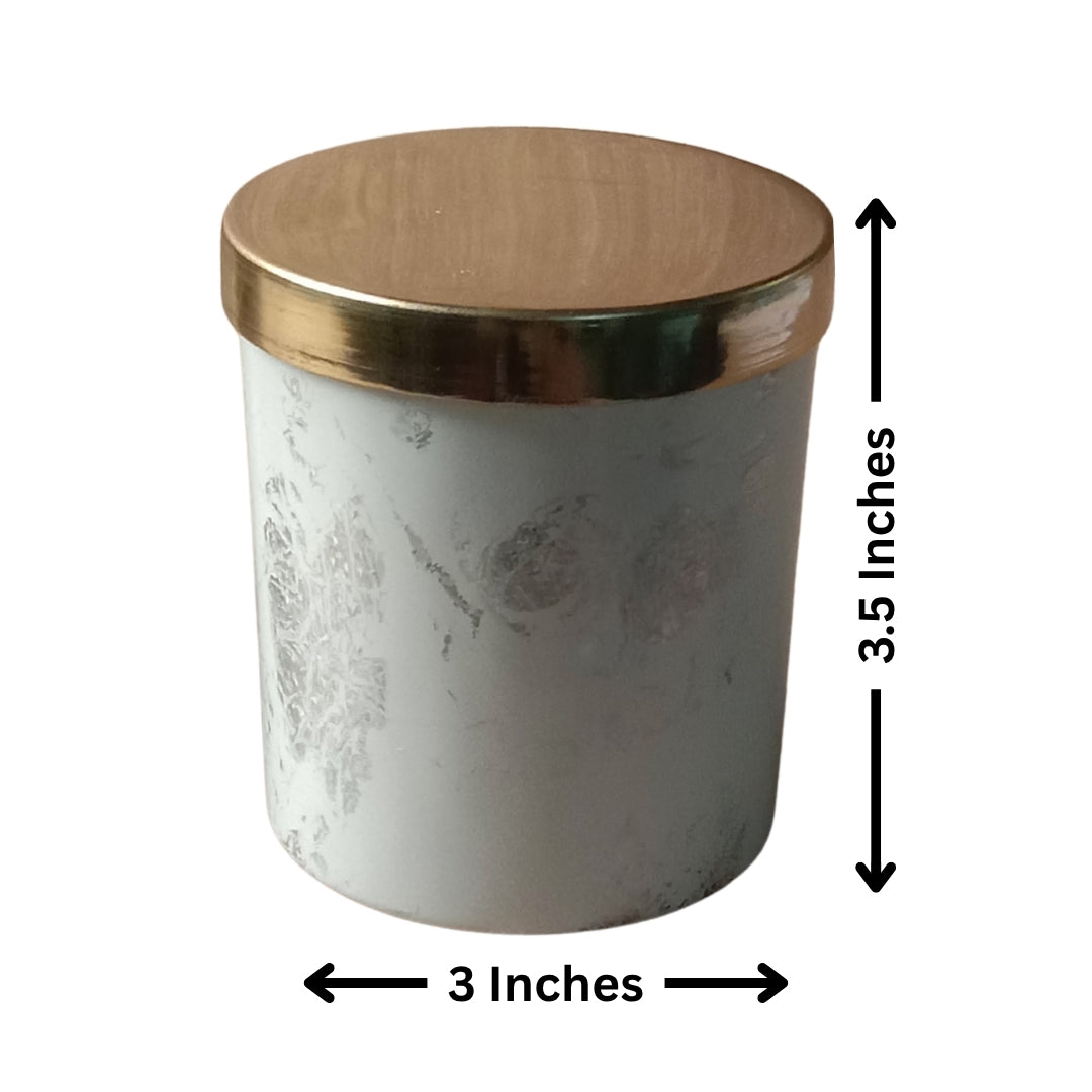 Silver Foil Finish Glass Jar Scented Candles - Sinlge pc