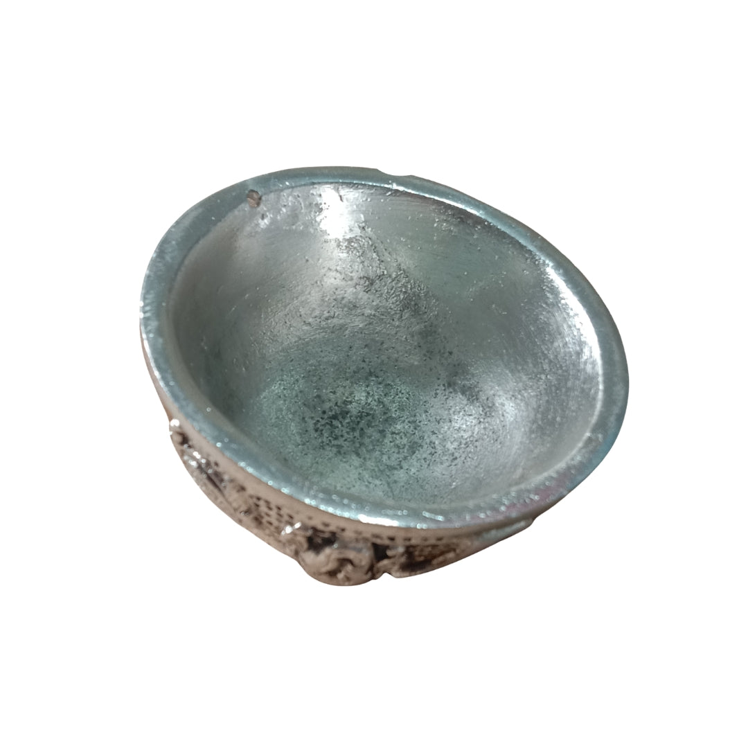 Silver Plated Laxmi Paduka in Blue Velvet Box for Auspicious Diwali Gifting